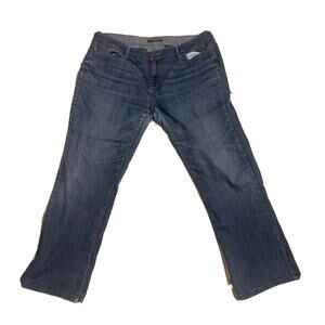 Eddie Bauer Womens Bootcut Jeans Size 16 Dark Denim Mid-rise Straight Leg